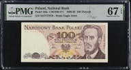 100zł Ludwik Waryński 1986 rok PMG 67 Seria NS