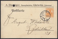 1916 GLIWICE - MŁYN PAROWY - A. DANZYGER