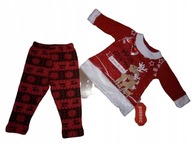 KOMPLET ŚWIĄTECZNY Z RENIFERKAMI ROZM. 74