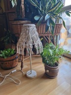Lampka Stołowa Makrama.Handmade. Boho Style.Szarobeżowa