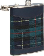 Piersiówka 230 ml stal nierdzewna zielony tartan krata turystyczna prezent