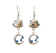 Kolczyki "Maneki neko i księżyc"