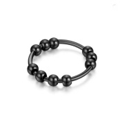 Czarny Pierścionek Antystresowy Anxiety Ring stal chirurgiczna roz.20/19mm