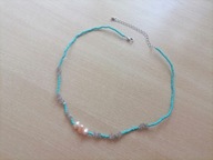 Naszyjnik perły naturalne i labladoryt