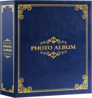 ALBUM FOTOGRAFICZNY NA ZDJĘCIA LNIANY 1000 KIESZENI 10 x 15 cm NIEBIESKI XL