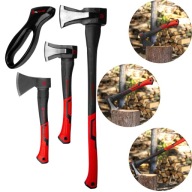 SIEKIERA ROZŁUPUJĄCA DO ŁUPANIA OGRODOWA DO DREWNA ZESTAW 3SZT + OSTRZAŁKA