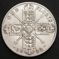 Wielka Brytania 1 florin 1922 - król Jerzy V - srebro