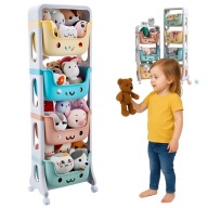 REGAŁ NA ZABAWKI DLA DZIECI 4 SZUFLADY POJEMNIK STOJAK SZAFKA PLASTIKOWA