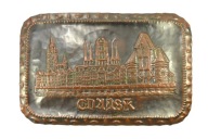 PRL PIĘKNA DUŻA PLAKIETA GDAŃSK PANORAMA METALOPLASTYKA ZOBACZ!