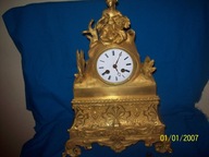 DOBRA CENA-[@hp] Sliczny figuralny zegar braz zlocony ok1850r