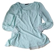 Bluzka Atmosphere miętowa mint z perełkami koralikami tunika 38 M