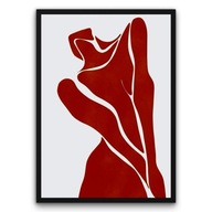 Plakat z ramą 40x50cm Czerwona Sztuka abstrakcja | Pomysł na Prezent