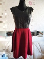 SUKIENKA PRĄŻKOWANA BORDOWA PIKOWANA DWUKOLOROWA impreza andrzejki święta