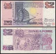 BNA - SINGAPUR 2 Dolary Dollars 1997 SW 076230 # P34 # druk H&S # VF++