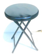Taboret metalowy składany czarny