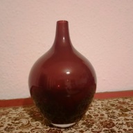 Vintage, Piękny bakłażanowy wazon-butla