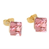 61059 Kolczyki 18K pozłacane 12/10 MM ROSE CRYSTAL Swarovski