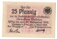 Wolsztyn - 25Pf - 01.04.1918 do 31.12.1919 - orzeł w obwódce - znak wodny