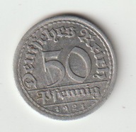 Niemcy Weimar 50 pfennig 1921 F