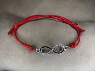 Bransoletka hand made NIESKOŃCZONOŚĆ prezent kolor CZERWONY