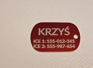 Adresówka do Plecaka Imiennik Dziecka ICE Telefon KOLORY