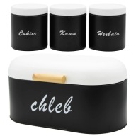 CHLEBAK NA CHLEB PIECZYWO METALOWY + POJEMNIK KAWA HERBATA,CUKIER