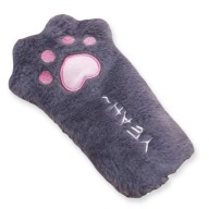 Pluszowy Piórnik SZKOLNY Kocia Łapa Saszetka Szary z Suwakiem Łapka Kota