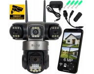 KAMERA WIFI IP 3 OBIEKTYWY 6MP OBROTOWA ZEWNĘTRZNA DETEKCJA SMART POTRÓJNA
