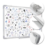 TABLICA DO PISANIA NA NOTATKI MAGNETYCZNA SUCHOŚCIERNA DUŻA 90X60 + GRATISY