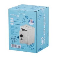 SKARBONKA dla dzieci BIAŁY SEJF Volkano banknoty monety bankomat PIN