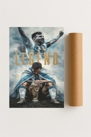 Plakat bez ramy 40x50cm Messi Król Świata piłka nożna legenda sport idol