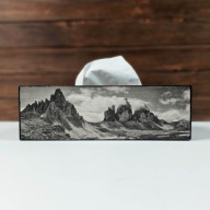 Pudełko na chusteczki, drewniany chustecznik Dolomity