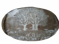 KOSTA BODA PATERA OWALNA SZKLANY PÓŁMISEK SZKŁO SZWECJA VINTAGE 44x27cm