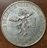 27. Meksyk 25 peso, pesos, Igrzyska XIX Olimpiady, Meksyk 1968. Ag