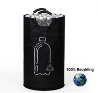 Kosz do recyklingu plastiku i butelek PET| worek z uchwytami | Składany
