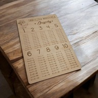 Drewniana Tabliczka mnożenia POMOC NAUKOWA dla ucznia Nauka liczenia Grawer