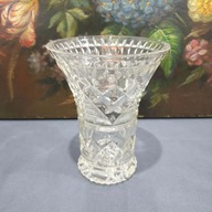 Wazon szklany kryształowy PRL – masywny, klasyczny wzór