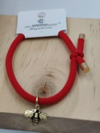 Blueberry Bransoletka Sznurkowa Czerwona Pszczoła Stal 316L klasa styl