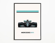 PLAKAT MRECEDES W11 F1 FORMULA 1 GP BOLID WYŚCIGOWY PLAKAT A3 DRUK