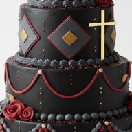 TOPPER AKRYLOWY KRZYŻ ZŁOTY LUSTRZANY KOMUNIA ŚWIĘTA BOK TORU