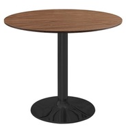 Stół okrągły Lugano czarny VICTORY BROWN WOOD 70 cm SMOKE