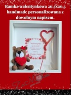 Ramka 3d elegancki prezent walentynkowy personalizow handmade szydełkowe
