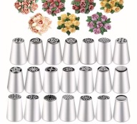 21 tylek rosyjskich cukierniczych , dużych do dekoracji, komplet