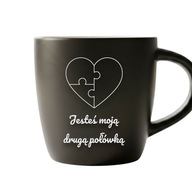 Kubek grawer „Jesteś moją drugą połówką” prezent walentynki BIAŁY