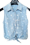 COMO QUIERES – Bluzka / Top z Wiązaniem i Kołnierzykiem – Rozmiar 34 / XS