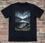 Koszulka z pstrągiem wędkarska T-shirt pstrąg z klimatem rozmiary w opisie