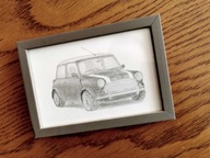 Rysunek ołówkiem Mini Cooper