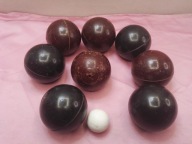 stara zabawa zabytkowe ebonitowe? PETANQUE BULE 9szt PETANKĘ