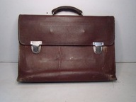 Vintage Brown Aktówka skórzana na dokumenty torebka torba na laptopa stara