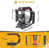 Zeadio Tripel ręczny stabilizator z uchwytem do smartfona Czarny